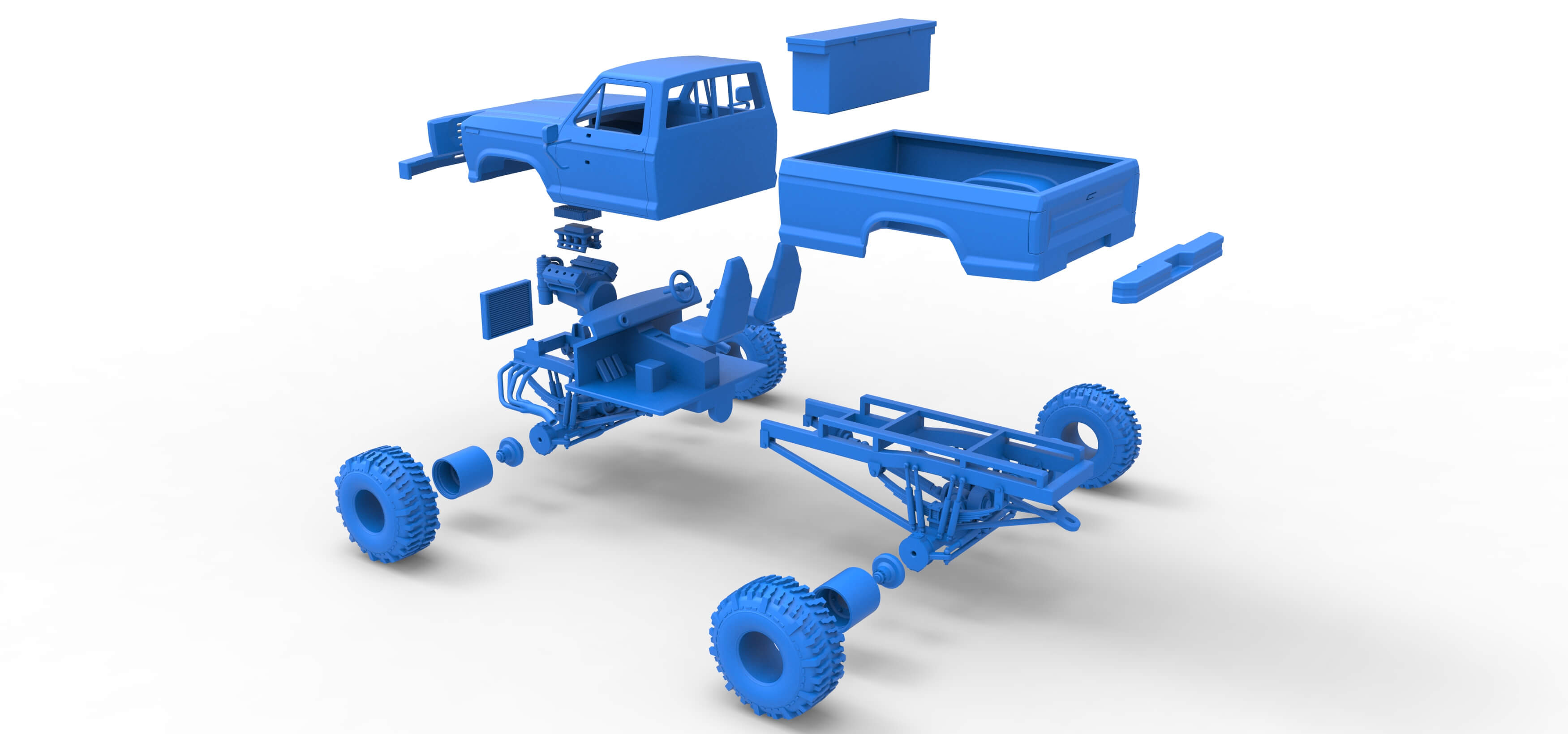 Wheel Standing Mega Truck 1:25 3D Model