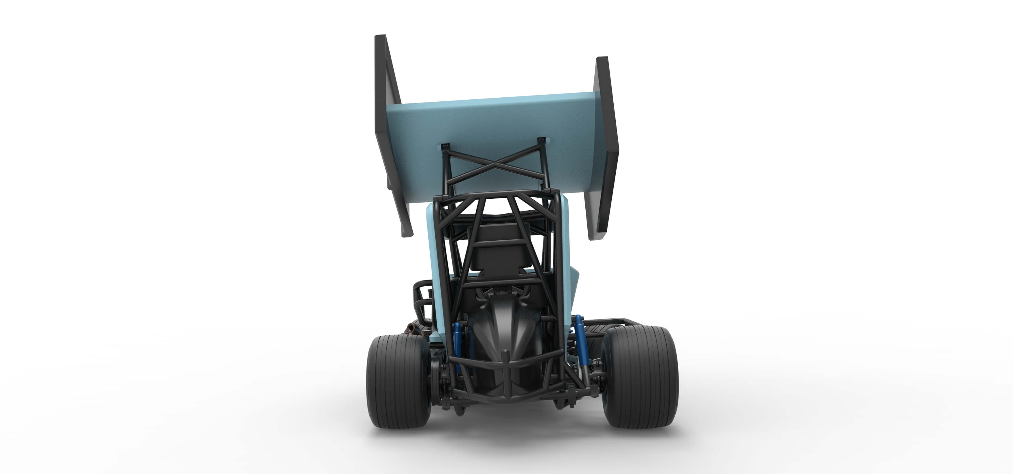 Winged 600 Micro Sprint Car While Turning 1:25 3D Model