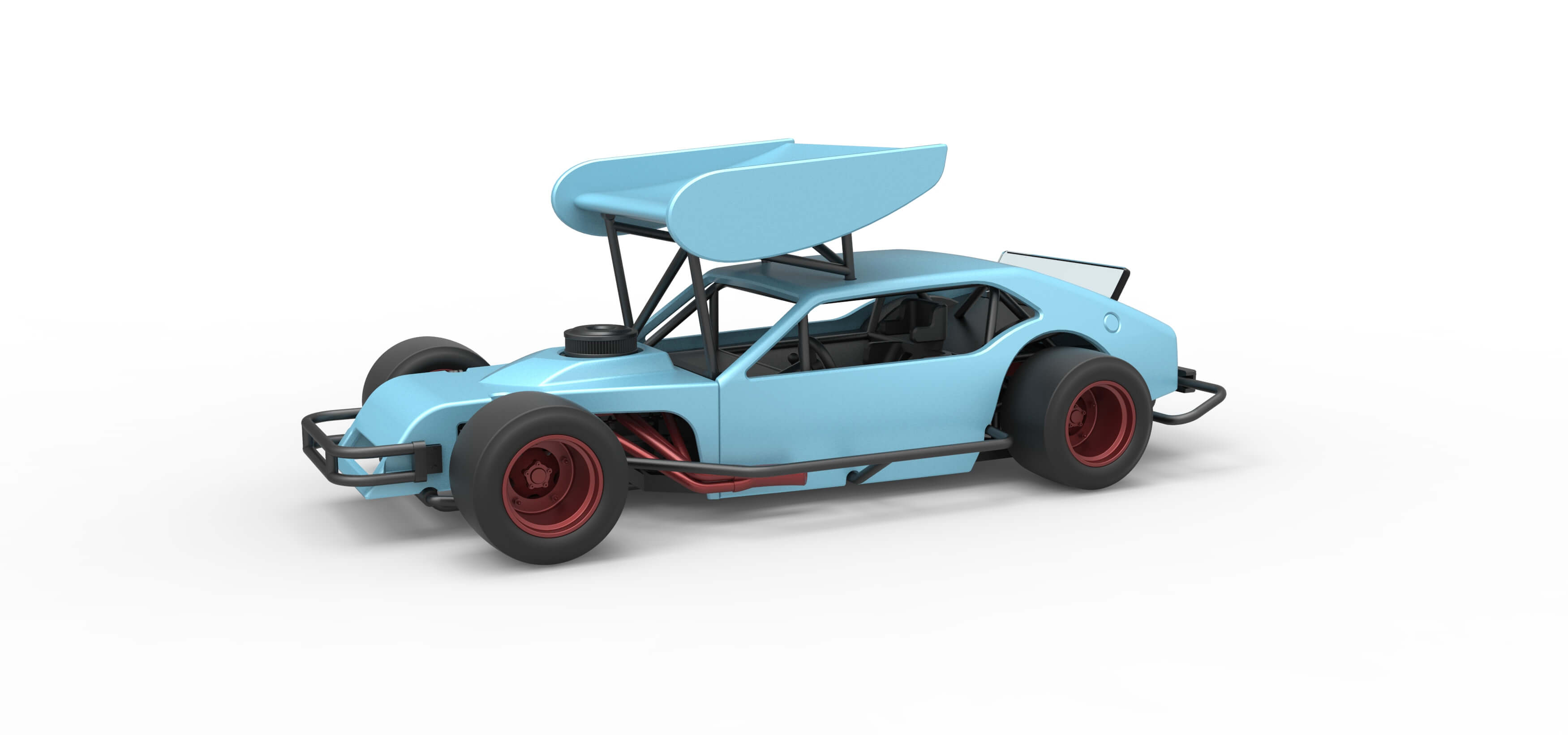 Winged Modified Race Car 1:25 3D Model