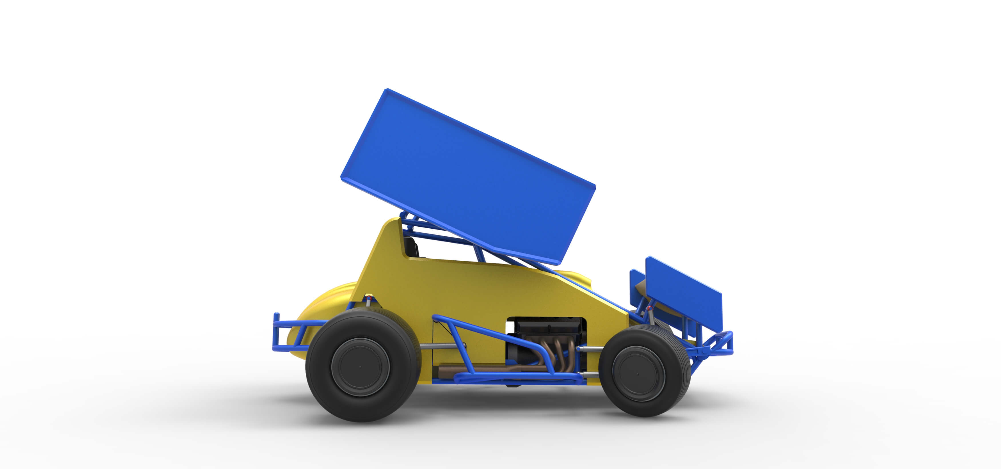 Winged Sprint Car 1:25 3D Model