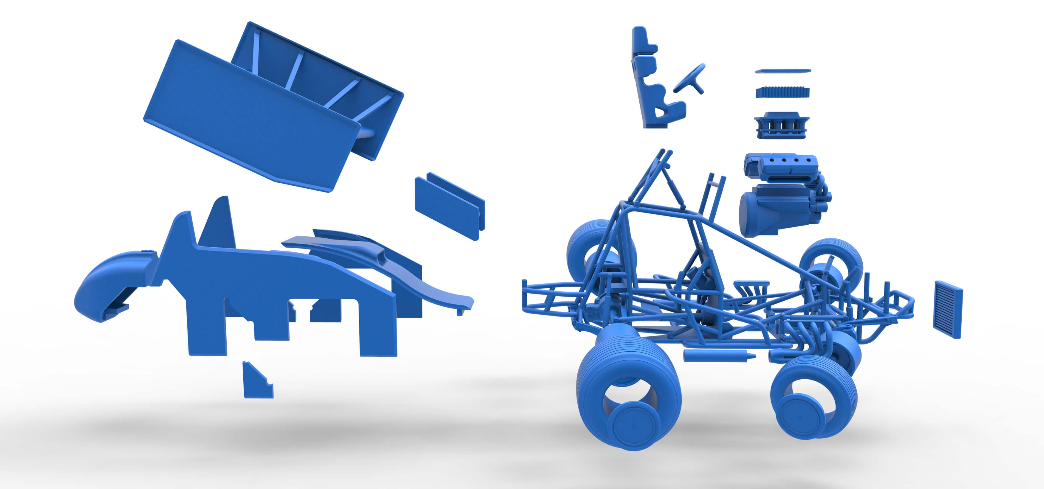 Winged Sprint Car 1:25 3D Model