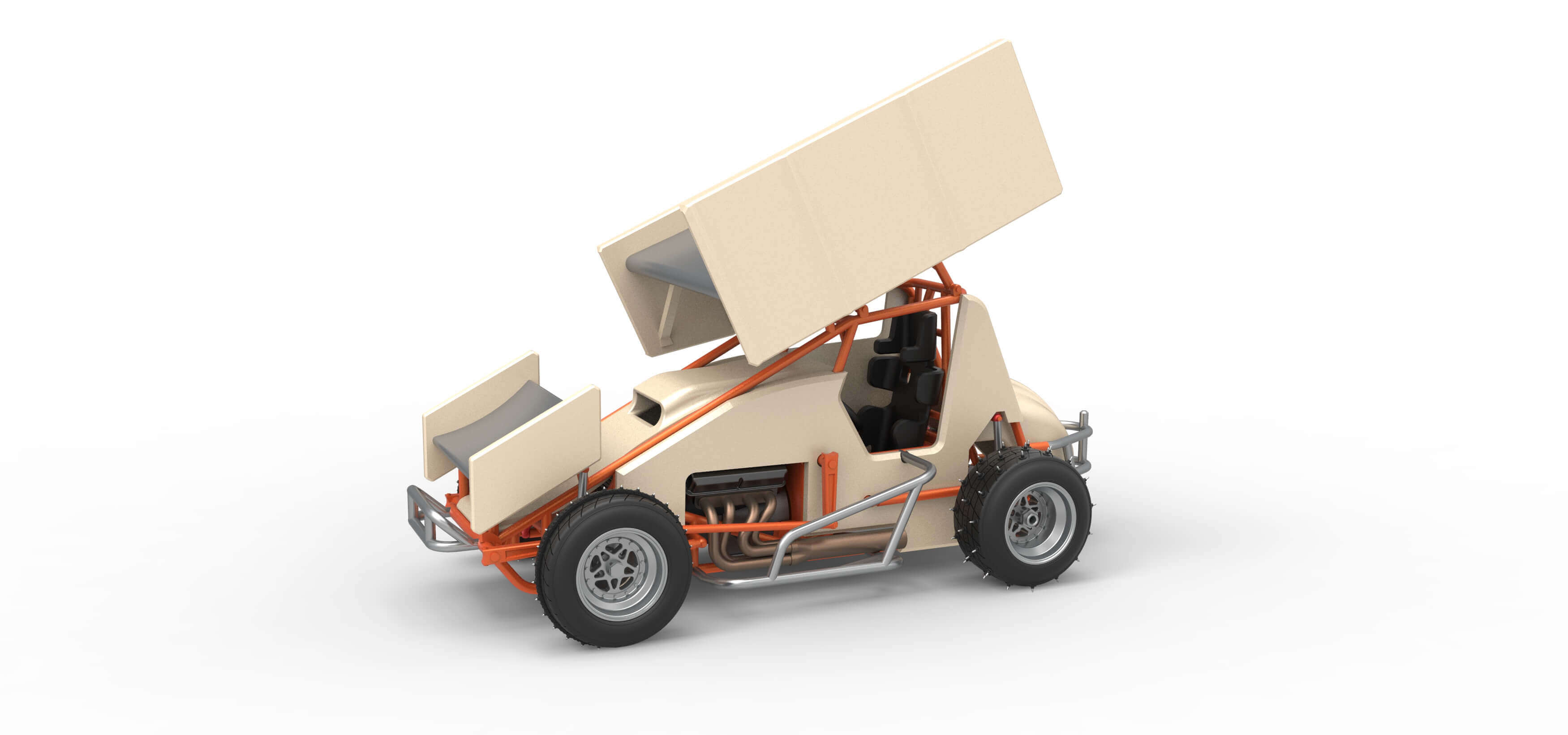 Winged Sprint Car for Ice Scale 1:25 3D Model