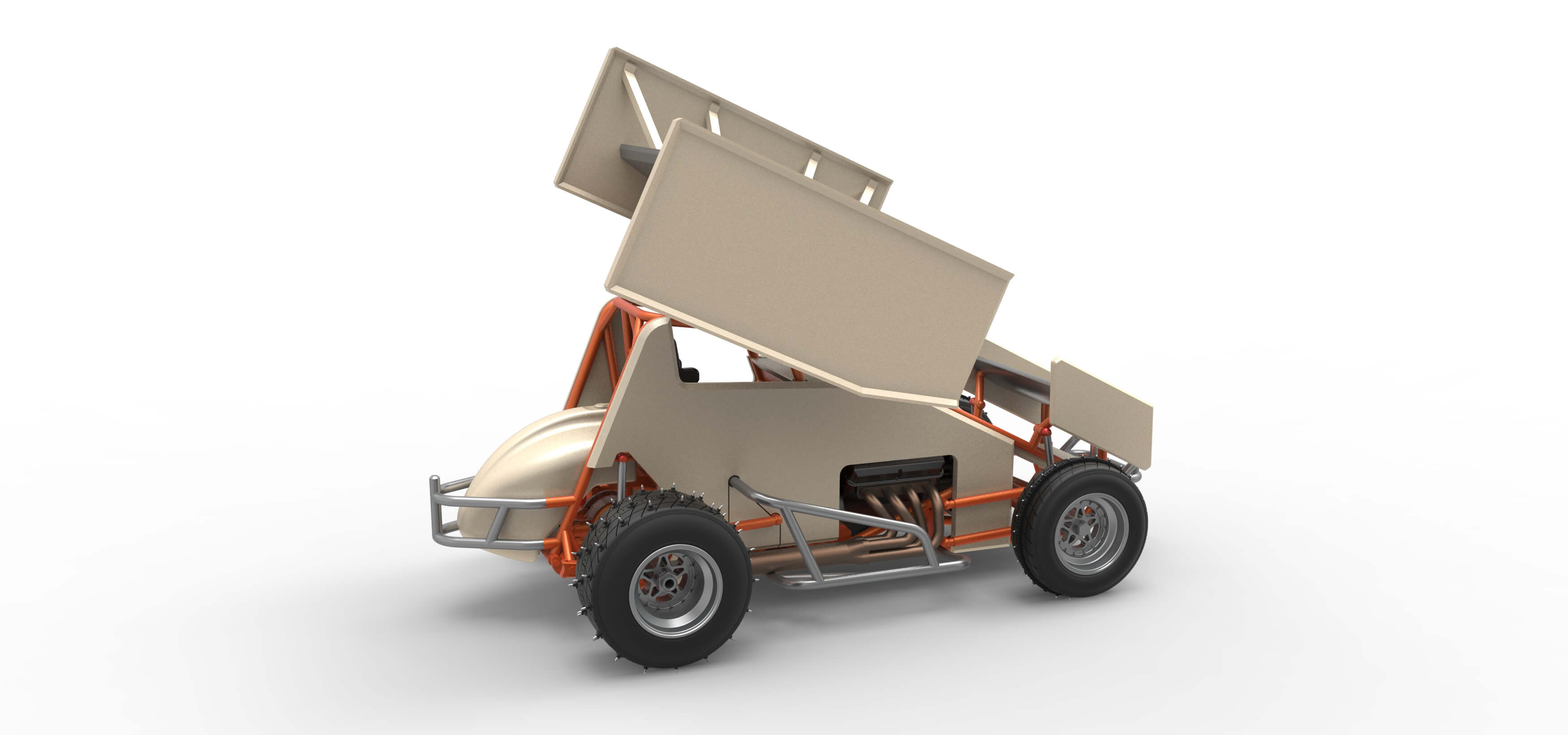 Winged Sprint Car for Ice Scale 1:25 3D Model