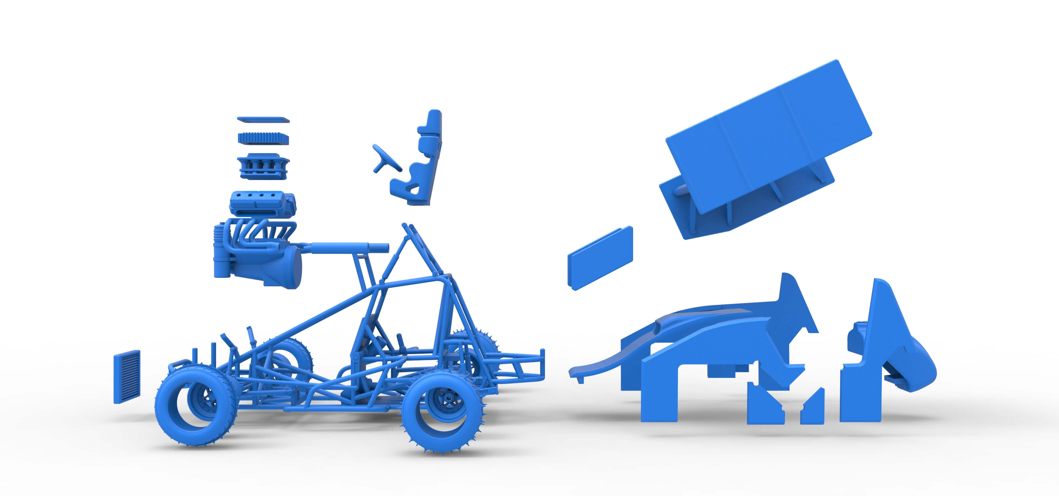 Winged Sprint Car for Ice Scale 1:25 3D Model