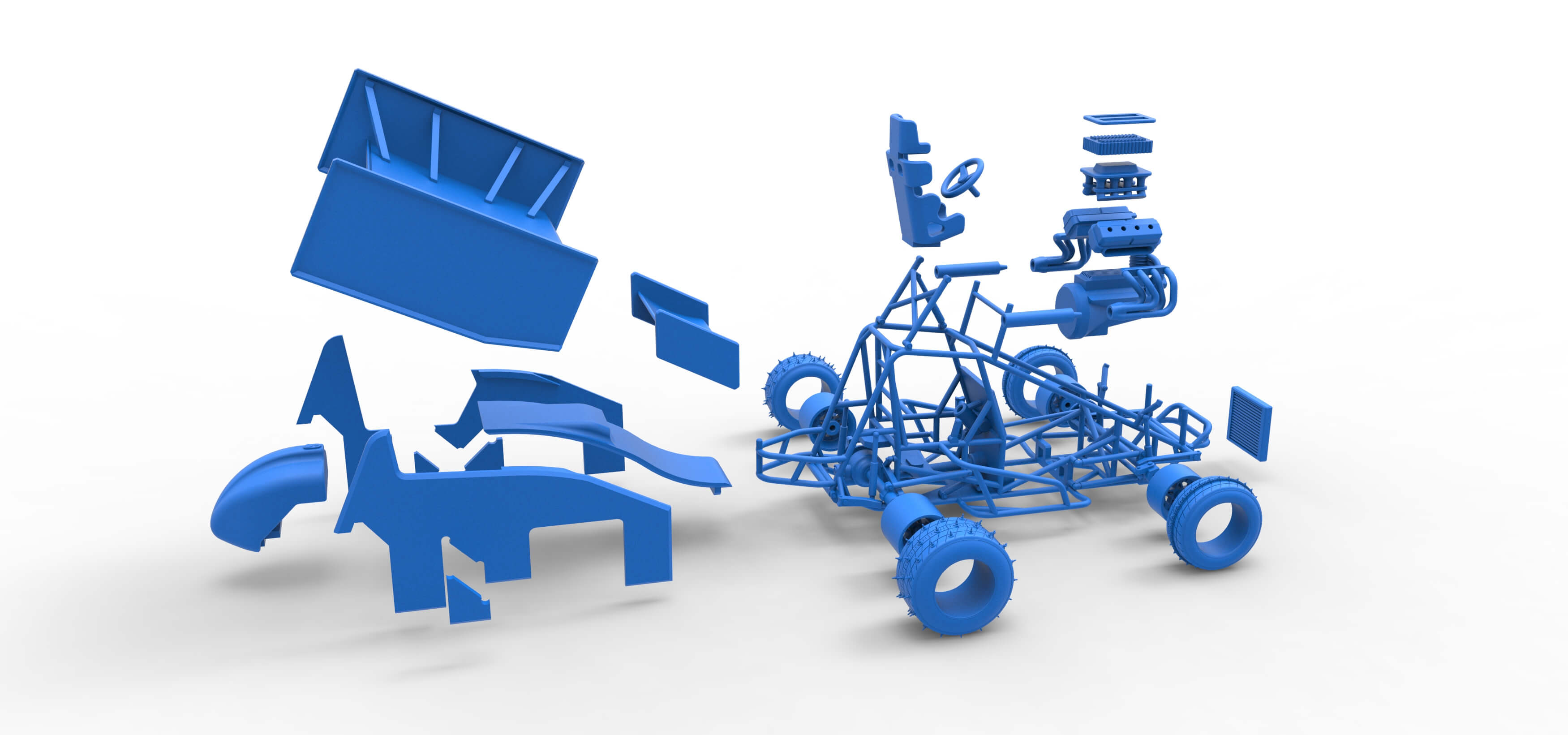Winged Sprint Car for Ice Scale 1:25 3D Model