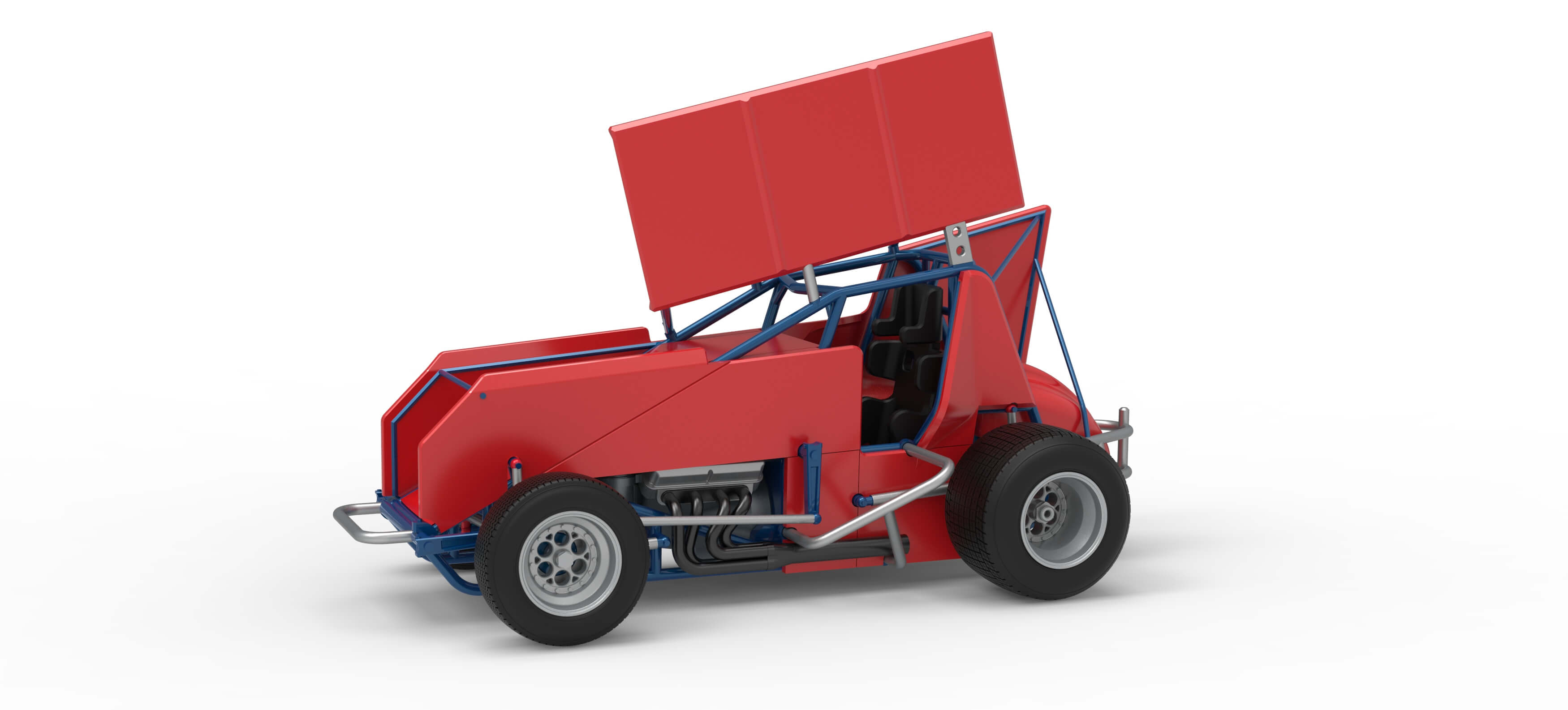 Winged Sprint Car Version 2 Scale 1:25 3D Model