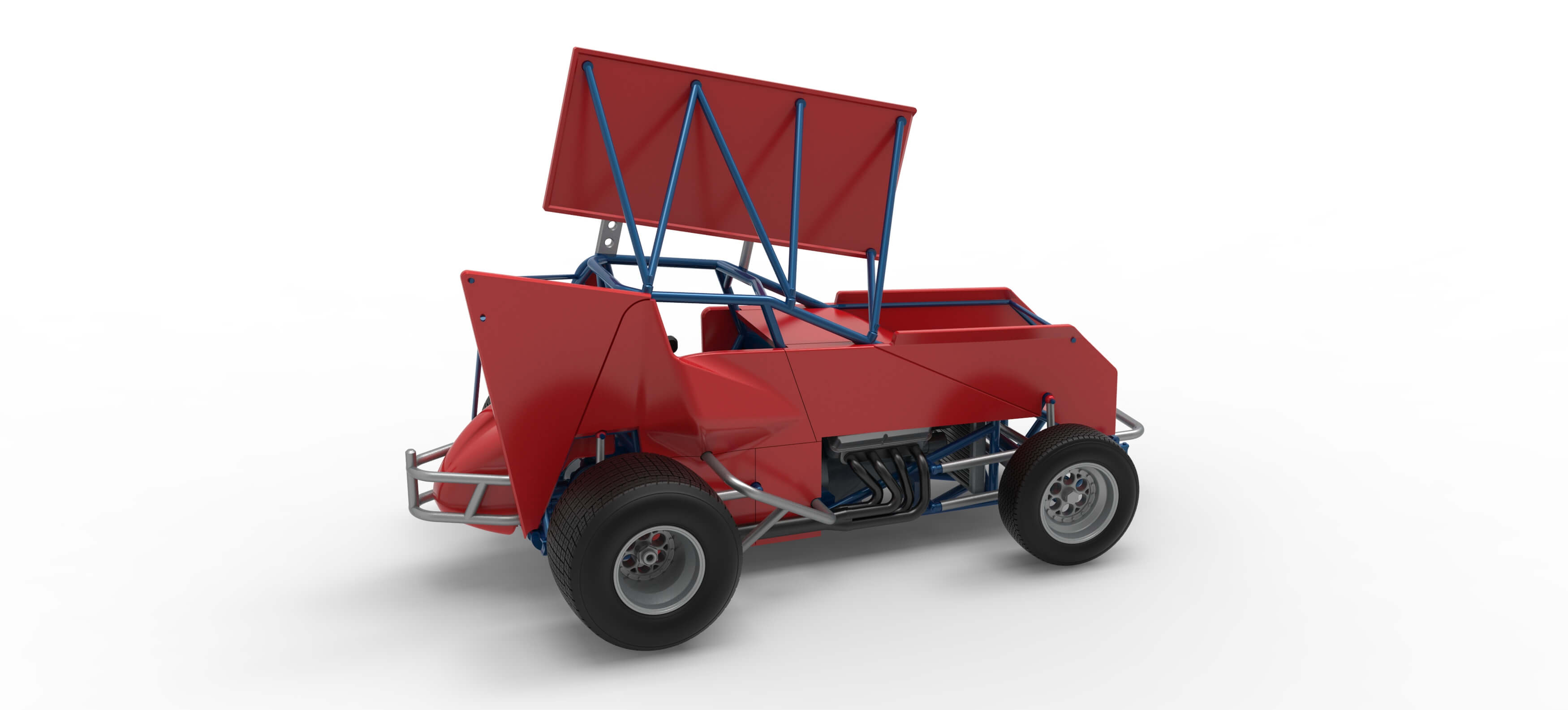 Winged Sprint Car Version 2 Scale 1:25 3D Model