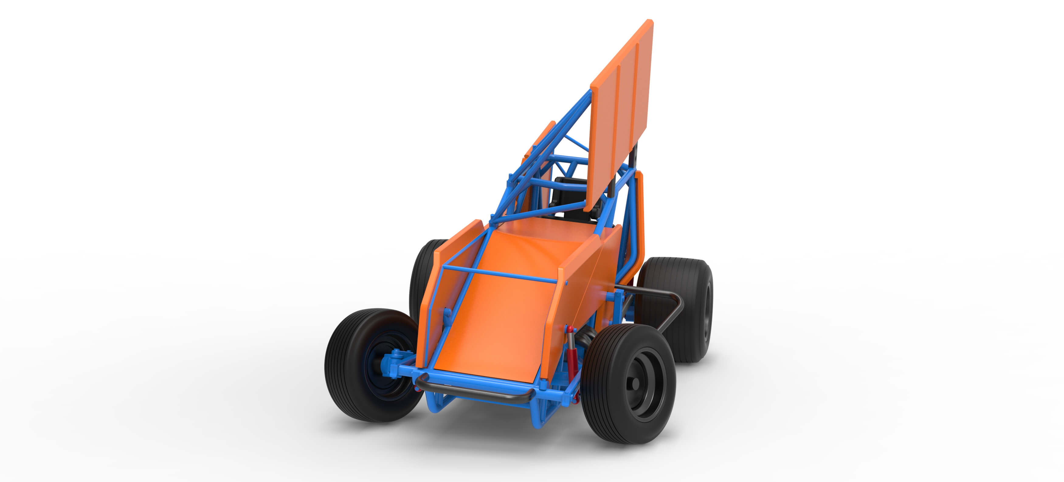 Winged Sprint Car Version 2 While Turning Scale 1:25 3D Model