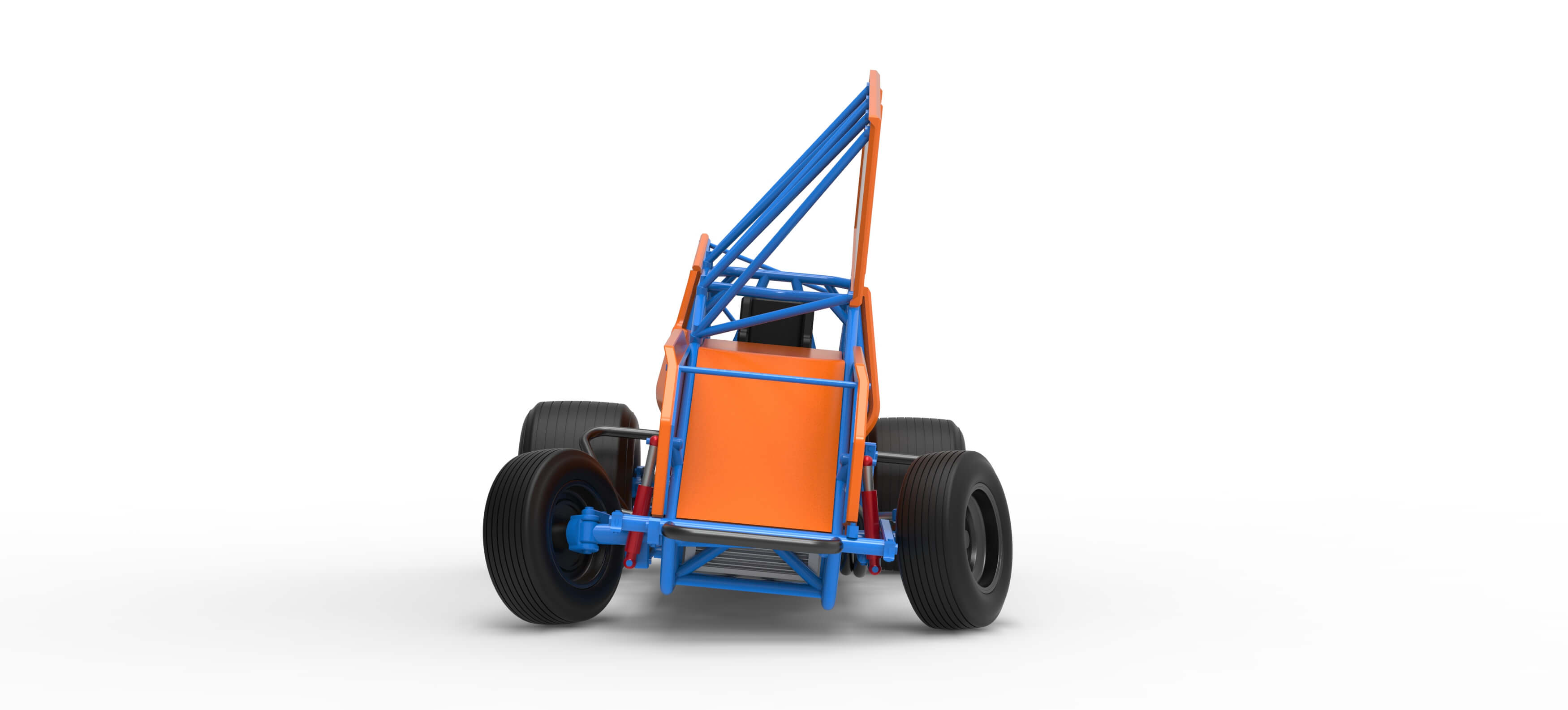Winged Sprint Car Version 2 While Turning Scale 1:25 3D Model