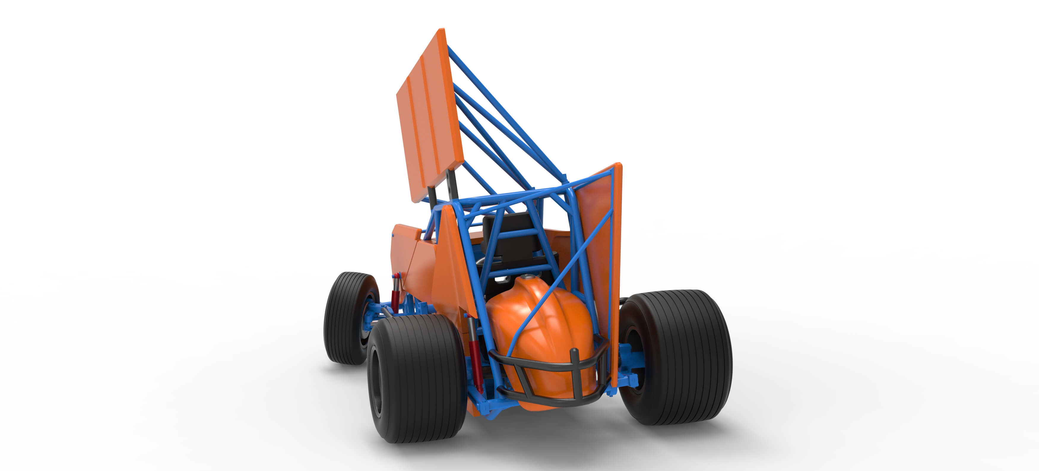 Winged Sprint Car Version 2 While Turning Scale 1:25 3D Model