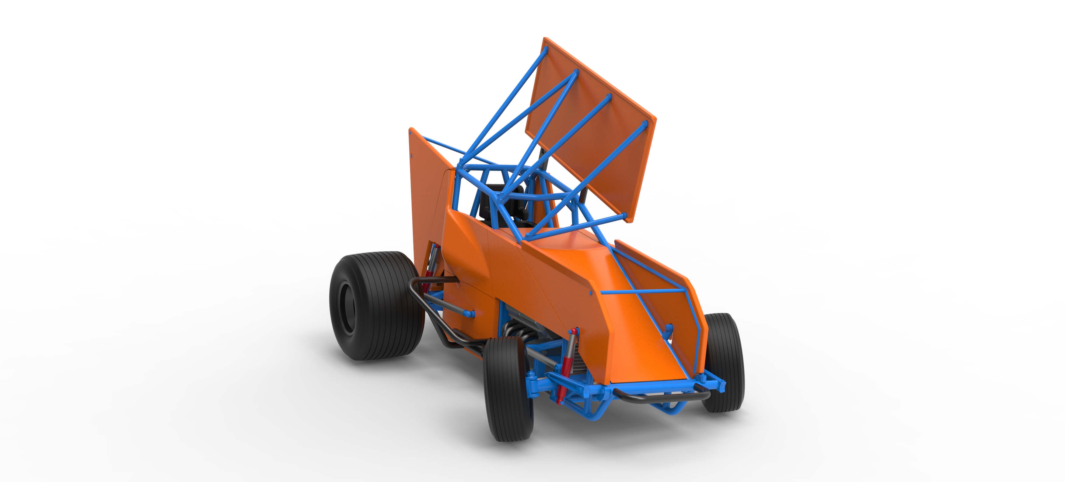 Winged Sprint Car Version 2 While Turning Scale 1:25 3D Model