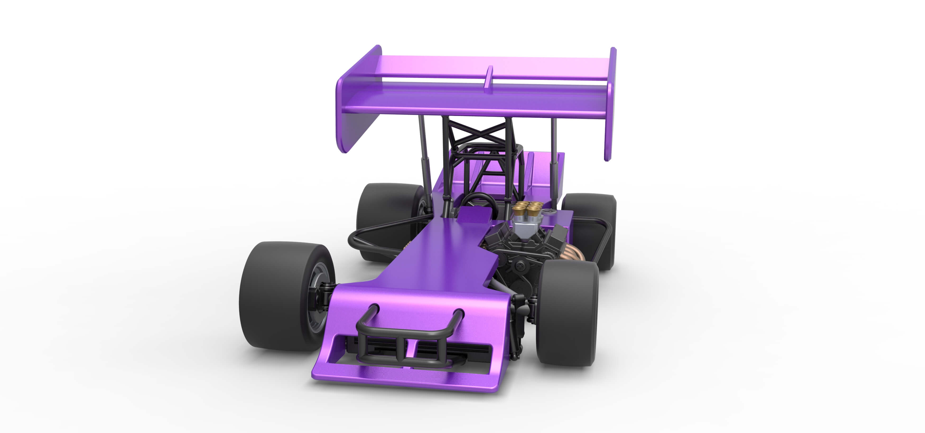 Winged Supermodified Race Car 1:25 3D Model